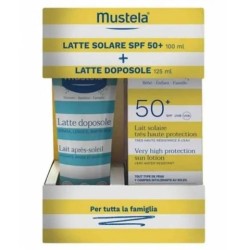 Immagine della scatola di Mustela Bipack Latte Solare SPF50+ e Doposole per Protezione Solare e Idratazione 100+125ml