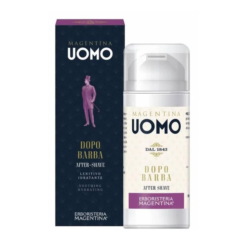 Foto della confezione di Uomo Mag Dopobarba lenitivo idratante per pelli sensibili 100ml Foto della confezione di Uomo Mag Dopobarba lenitivo idratante per pelli sensibili 100ml