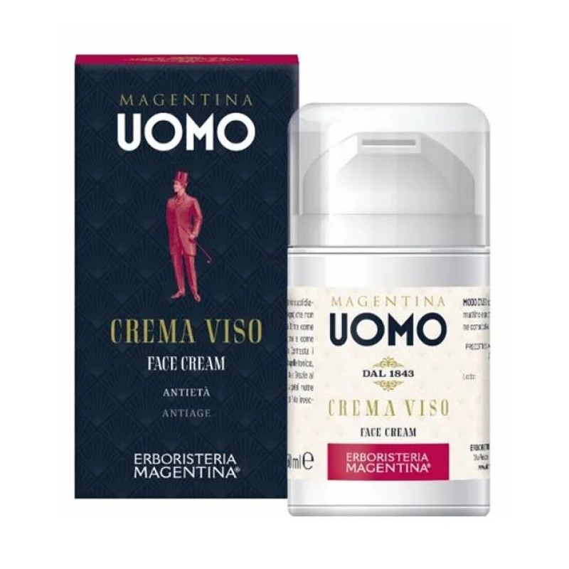 Dettaglio del packaging di Uomo MAG Crema viso idratante antietà per uomo 50ml