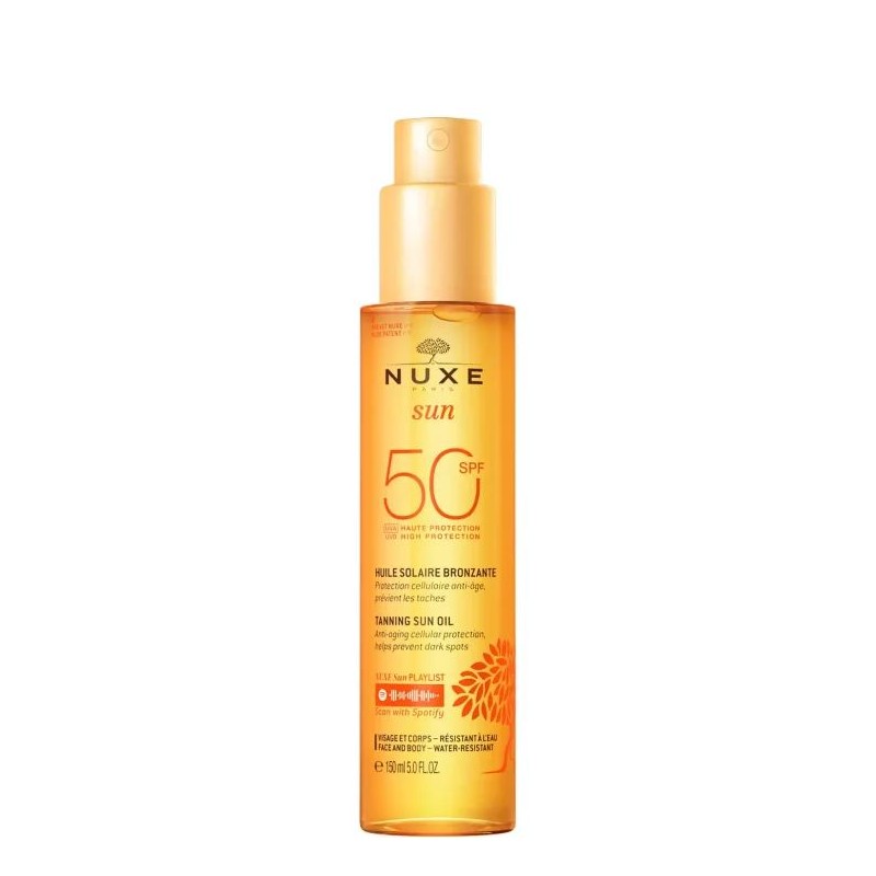 Confezione originale di Nuxe Sun Olio Solare Abbronzante SPF50 per Protezione Solare Viso Corpo 150ml Confezione originale di Nuxe Sun Olio Solare Abbronzante SPF50 per Protezione Solare Viso Corpo 150ml