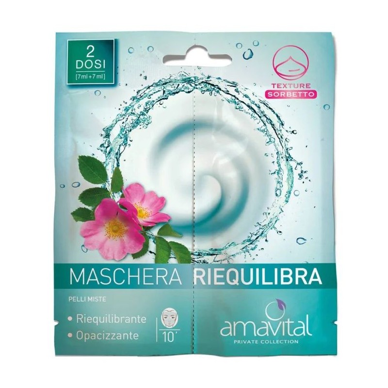 Foto esplicativa di Oficine Cleman Amavital Maschera Riequilibra Viso per Pelli Miste 2x7ml Foto esplicativa di Oficine Cleman Amavital Maschera Riequilibra Viso per Pelli Miste 2x7ml