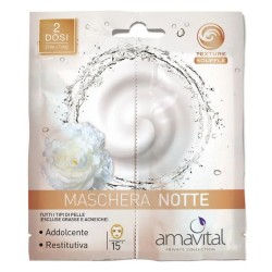 Packaging del prodotto Oficine Cleman Amavital Maschera Notte Addolcente per Pelle Luminosa 2x7ml