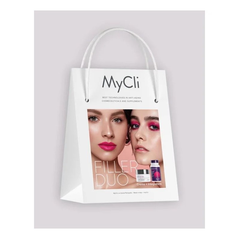 Aspetto del prodotto MyCli Bag Filler Duo protocollo anti-age per pelle compatta e idratata crema 50ml + 60 compresse