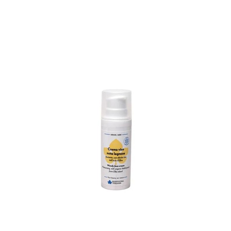 Foto della confezione di Biofficina Toscana Crema Viso Idratante Uomo Note Legnose per Idratazione e Protezione 50ml Foto della confezione di Biofficina Toscana Crema Viso Idratante Uomo Note Legnose per Idratazione e Protezione 50ml