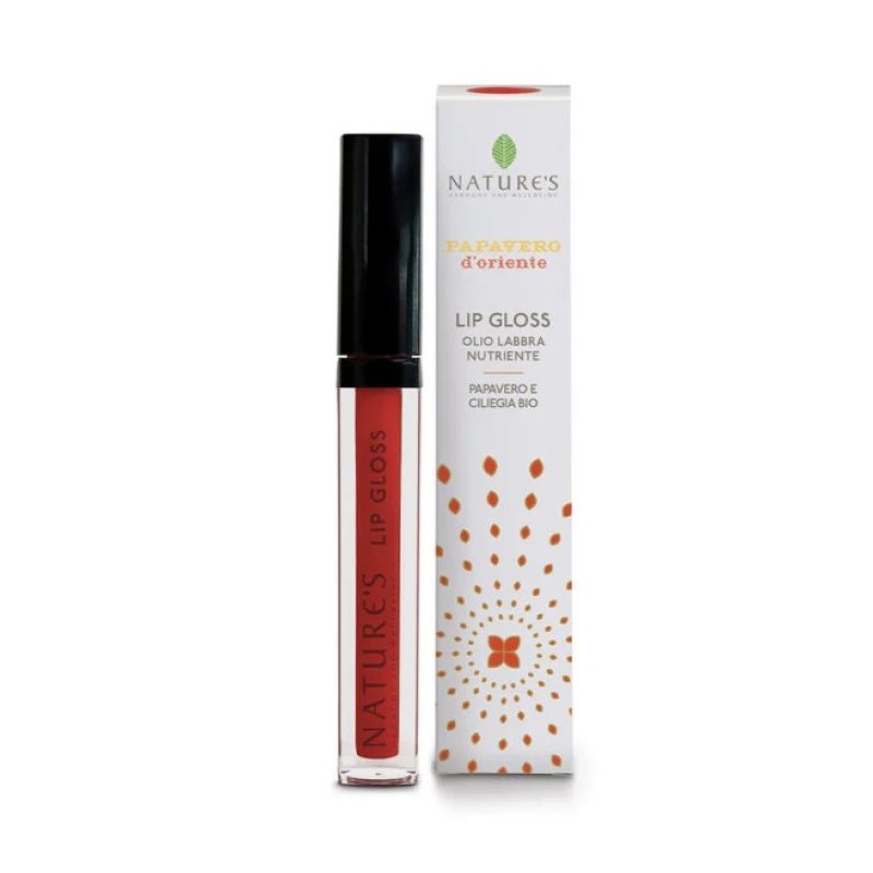 Packaging del prodotto Nature’s Lip Gloss Papavero d’Oriente olio labbra nutriente e protettivo 3ml Packaging del prodotto Nature’s Lip Gloss Papavero d’Oriente olio labbra nutriente e protettivo 3ml