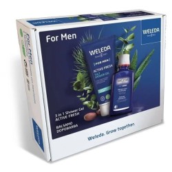 Foto ravvicinata di Weleda Cofanetto For Men Gel Doccia e Balsamo Dopobarba per Cura Uomo 200ml+100ml