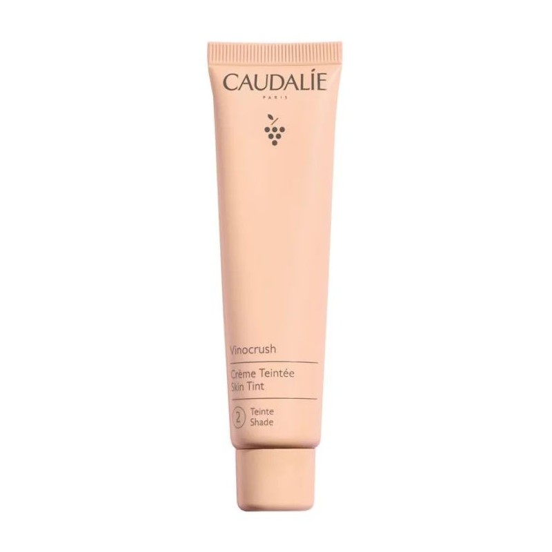 Scatola originale del prodotto Caudalie Vinocrush Crema Colorata Uniformante Viso 2 per Pelle Naturale 30ml