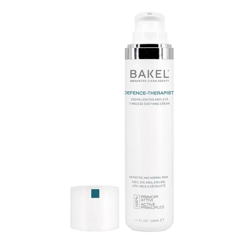 Primo piano di Bakel Defence Therapist crema anti-età viso lenitiva per pelli sensibili 50ml Refill