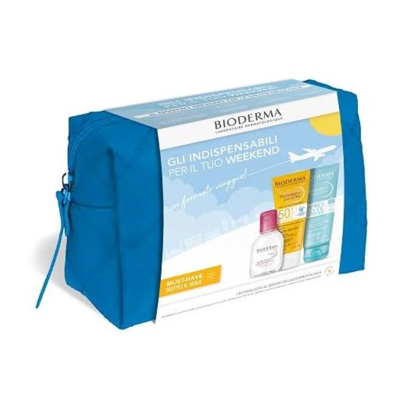 Foto ravvicinata di Bioderma Travel Kit Summer Holiday benessere pelle in viaggio 3x100ml Foto ravvicinata di Bioderma Travel Kit Summer Holiday benessere pelle in viaggio 3x100ml