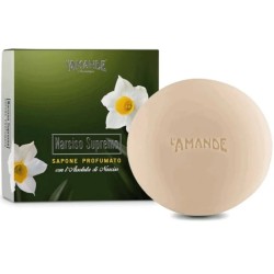 Foto esplicativa di Aromatique Narciso Supremo Sapone Profumato per Pelle Morbida e Profumata 50g Confezione Regalo