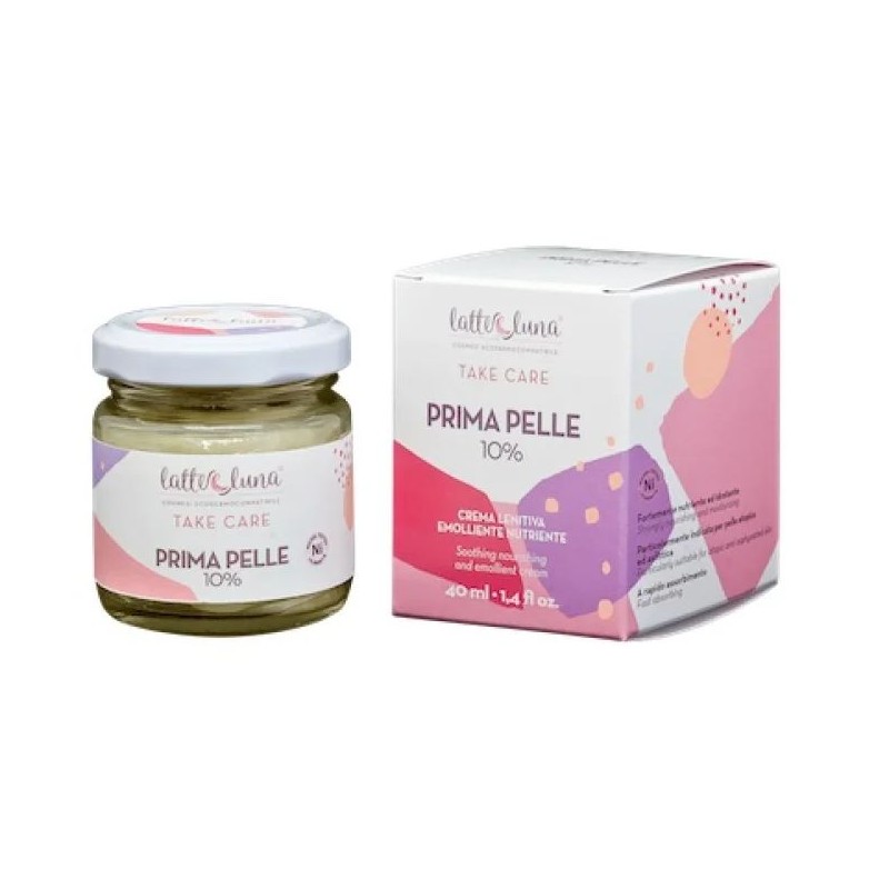 Confezione originale di Prima Pelle 10% Latte e Luna crema lenitiva per pelli sensibili barattolo 40ml