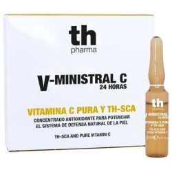 Foto esplicativa di Th Pharma Vitalia Ministral C Vitamina C Pura + Th Sca trattamento antiossidante viso e collo 5 fiale da 2ml Foto esplicativa di Th Pharma Vitalia Ministral C Vitamina C Pura + Th Sca trattamento antiossidante viso e collo 5 fiale da 2ml