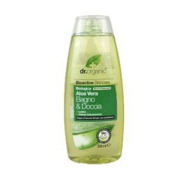 Foto illustrativa del packaging di Dr Organic Aloe Bodywash Bagnodoccia Aloe Vera detergente idratante per pelli sensibili 250ml
