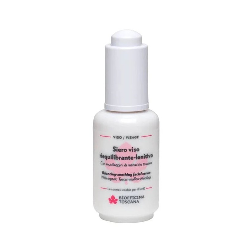Dettaglio del packaging di Biofficina Toscana Siero riequilibrante lenitivo viso per pelli sensibili 30ml Dettaglio del packaging di Biofficina Toscana Siero riequilibrante lenitivo viso per pelli sensibili 30ml