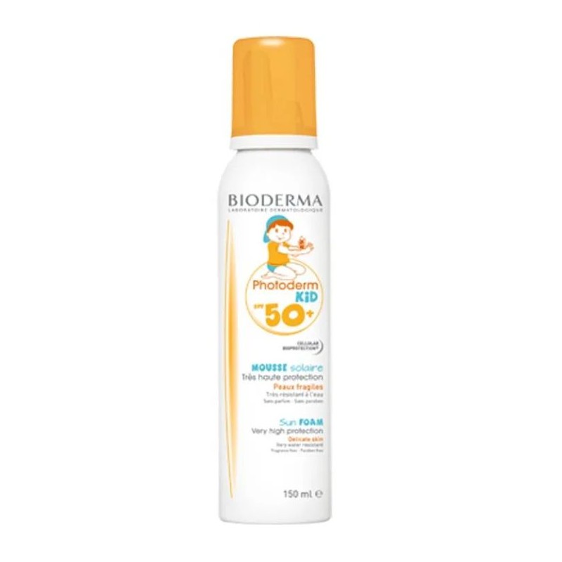Vista del prodotto: Photoderm Kid Mousse SPF 50+ solare bambini alta protezione 150ml Vista del prodotto: Photoderm Kid Mousse SPF 50+ solare bambini alta protezione 150ml