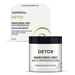 Presentazione grafica di Aspersina Detox Maschera Viso purificante per pelle grassa 100ml