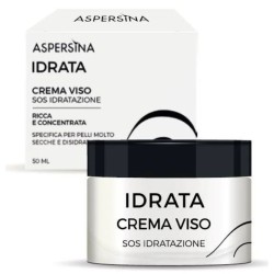 Pack ufficiale del prodotto Aspersina Idrata Crema Viso idratante per pelli secche 50ml