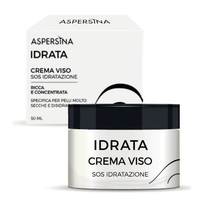 Pack ufficiale del prodotto Aspersina Idrata Crema Viso idratante per pelli secche 50ml Pack ufficiale del prodotto Aspersina Idrata Crema Viso idratante per pelli secche 50ml