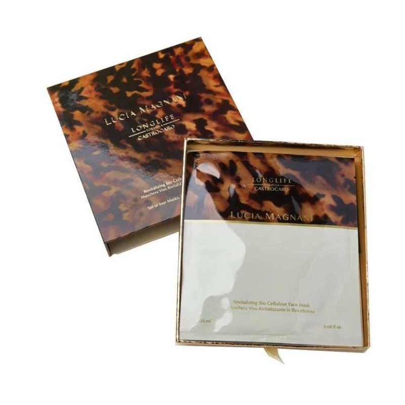 Packaging integro del prodotto Lucia Magnani Maschera Viso Rivitalizzante per Idratazione e Anti-age 4 Maschere Monouso