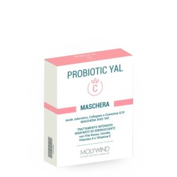 Packaging del prodotto Blufarma Molywind Probiotic Yal C Maschera Antiaging per Pelle Giovane e Tonica 4 Bustine Packaging del prodotto Blufarma Molywind Probiotic Yal C Maschera Antiaging per Pelle Giovane e Tonica 4 Bustine