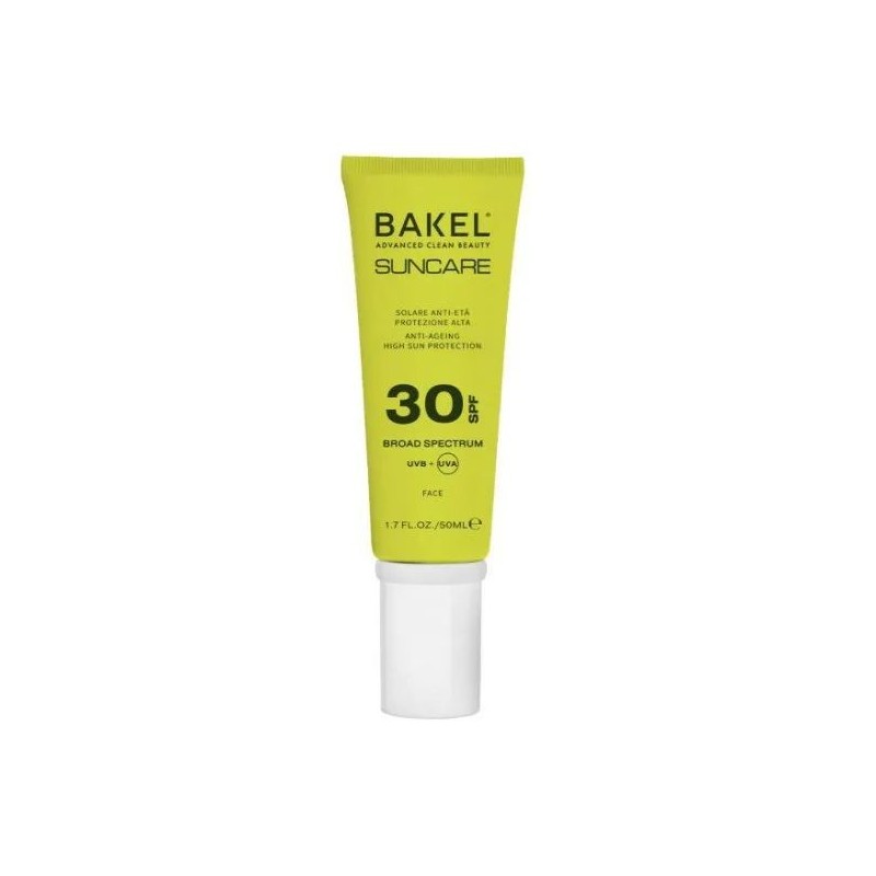 Confezione commerciale diBakel Crema Viso Spf 30 Solare Anti-Età Protezione Alta 50ml per Pelle Giovane ed Elastica Confezione commerciale diBakel Crema Viso Spf 30 Solare Anti-Età Protezione Alta 50ml per Pelle Giovane ed Elastica
