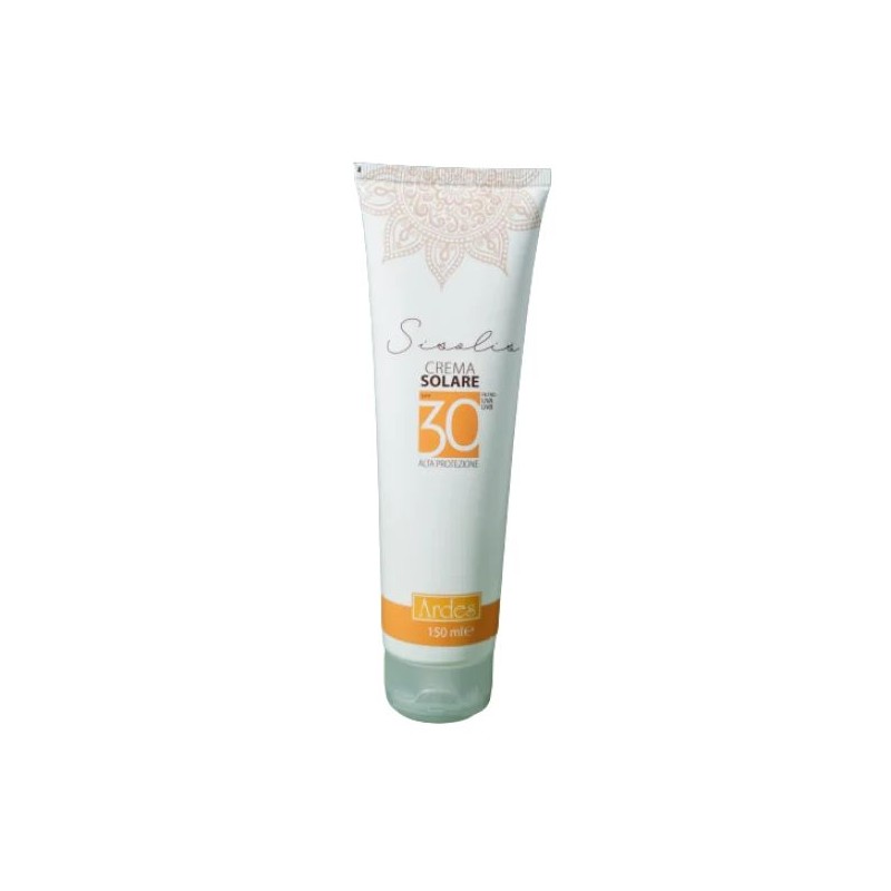 Immagine della scatola di Ardes Sisolis Crema Solare Spf30 per Protezione Solare Viso e Corpo 150ml Immagine della scatola di Ardes Sisolis Crema Solare Spf30 per Protezione Solare Viso e Corpo 150ml