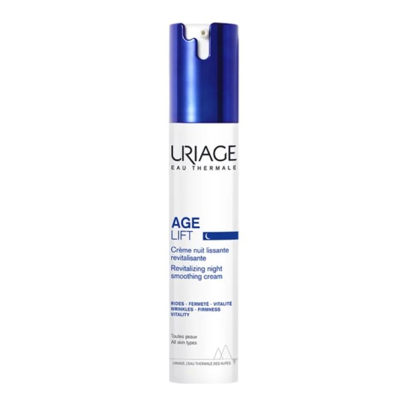 Presentazione grafica di Uriage Age Lift Crema Notte Detox Multi-Azione antirughe per pelle levigata e compatta 40ml
