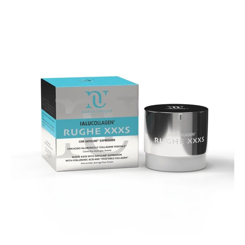 Confezione commerciale diNatur Unique Ialucollagen Rughe Xxxs Crema Antirughe per Rughe e Idratazione 50ml