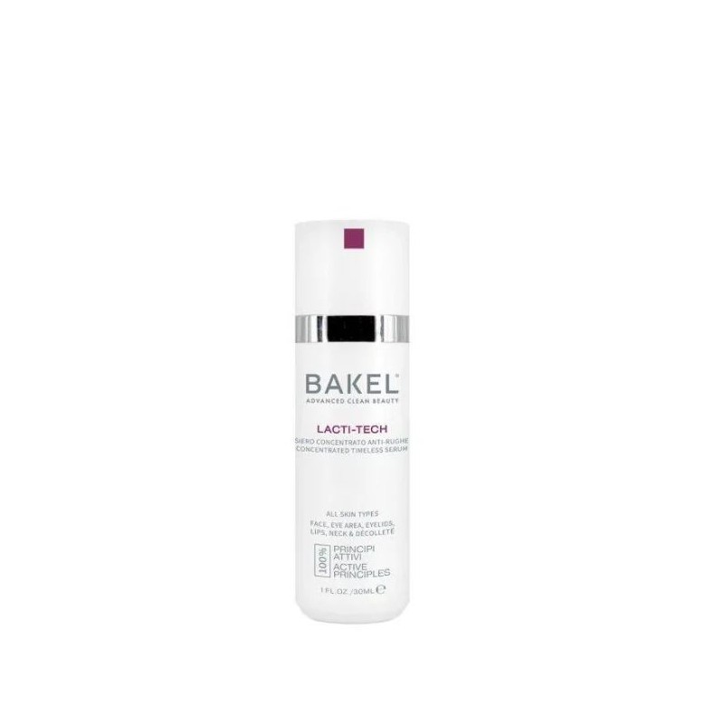 Dettaglio del packaging di Bakel Lacti Tech Siero Antirughe Azione Antiossidante 30ml