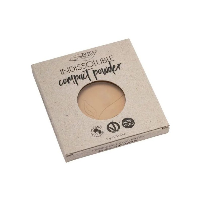 Primo piano di Purobio Cipria Indissoluble Compatta 03 Opacizzante per Pelli Medie 9g Primo piano di Purobio Cipria Indissoluble Compatta 03 Opacizzante per Pelli Medie 9g
