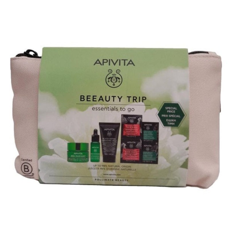 pochette Apivita Beeauty Trip Essential To Go Bee Radiant per Pelle Luminosa e Idratata Formato Viaggio pochette Apivita Beeauty Trip Essential To Go Bee Radiant per Pelle Luminosa e Idratata Formato Viaggio