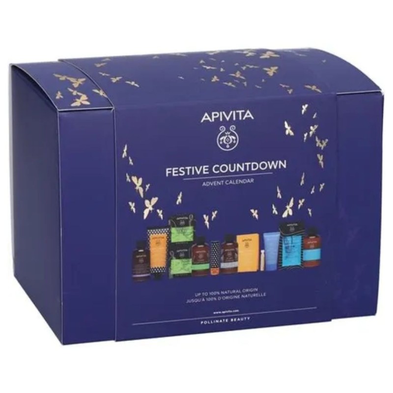 confezione di Apivita Cofanetto Festive Countdown per Bellezza Naturale 10 Prodotti Mini Size