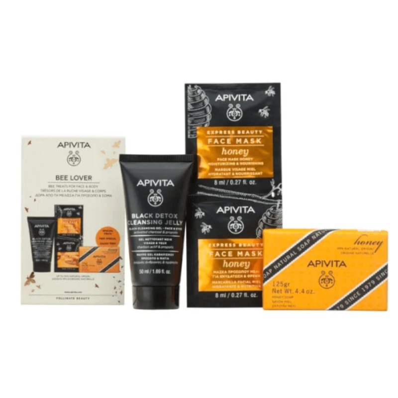 cofanetto Apivita Bee Lover Soap & Black Detox per Detersione e Idratazione Pelle cofanetto Apivita Bee Lover Soap & Black Detox per Detersione e Idratazione Pelle
