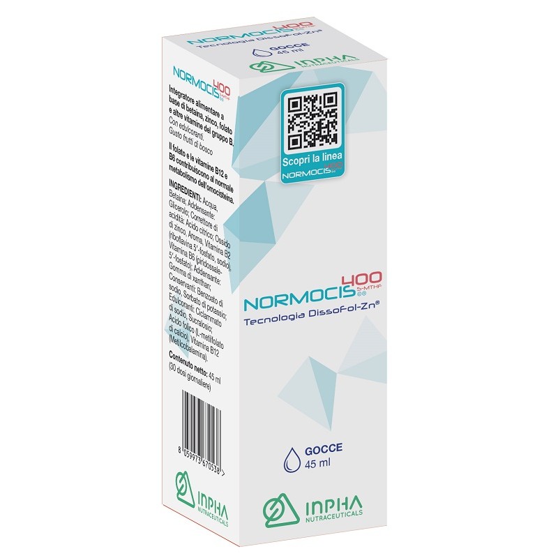 Normocis 400 Gocce integratore per metabolismo omocisteina 45 ml Normocis 400 Gocce integratore per metabolismo omocisteina 45 ml