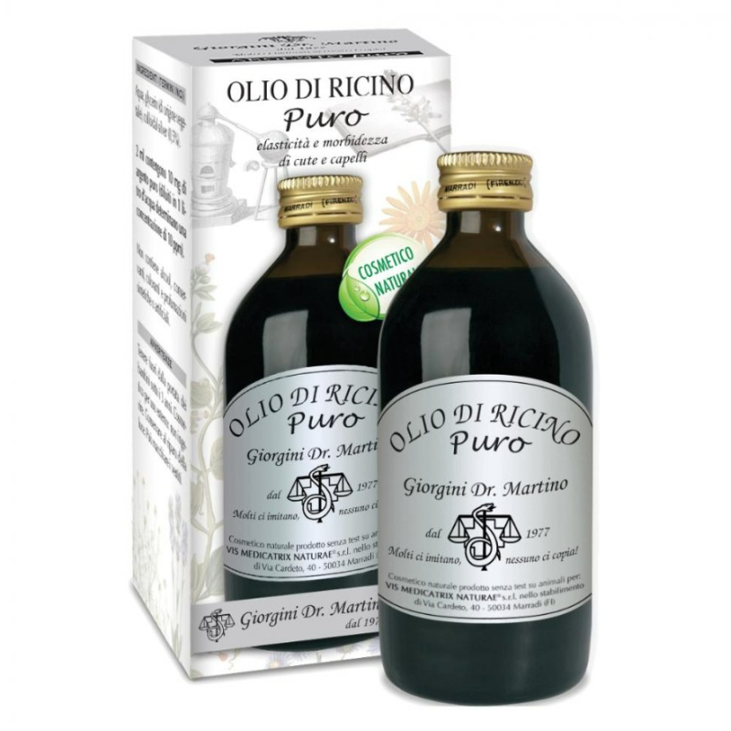 confezione di Dr. Giorgini Olio Ricino Puro per Cute e Capelli 200ml confezione di Dr. Giorgini Olio Ricino Puro per Cute e Capelli 200ml