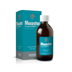 flacone di Mucostar 50 mg/ml Sciroppo Mucolitico Fluidificante Flacone 200ml