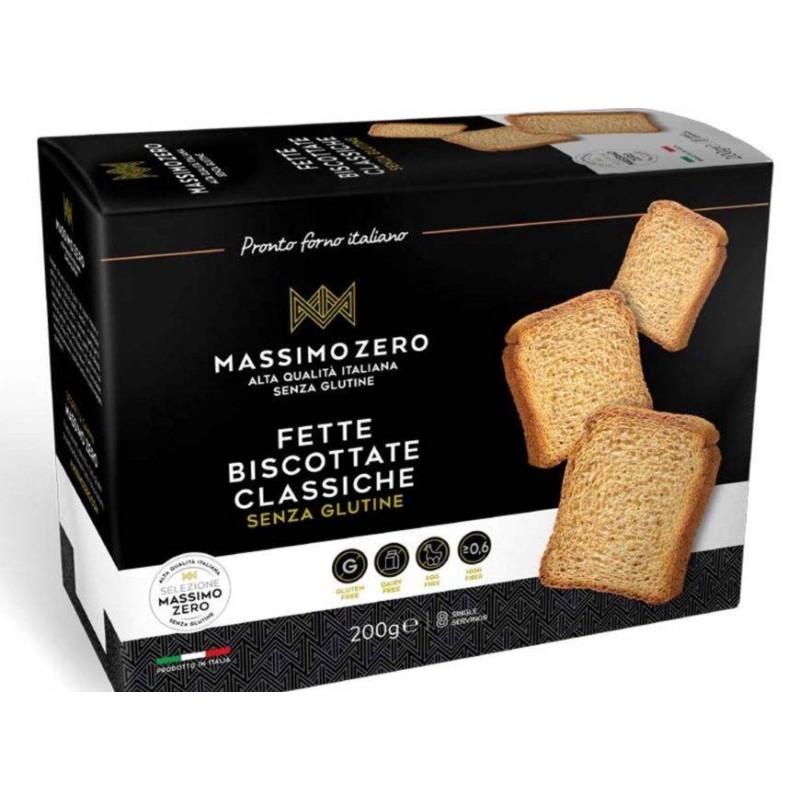 Massimo Zero Fette Biscottate Classiche per Colazione 200 g Massimo Zero Fette Biscottate Classiche per Colazione 200 g
