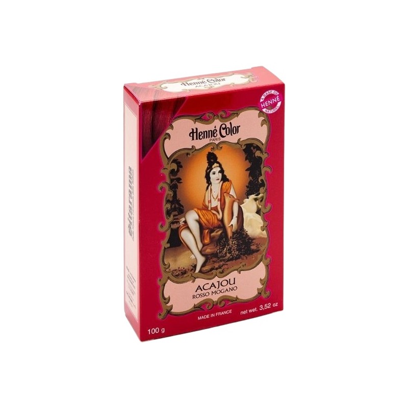 Sitarama Polvere Henné Acajou Rosso Mogano per Colorazione Naturale Capelli 100 g
