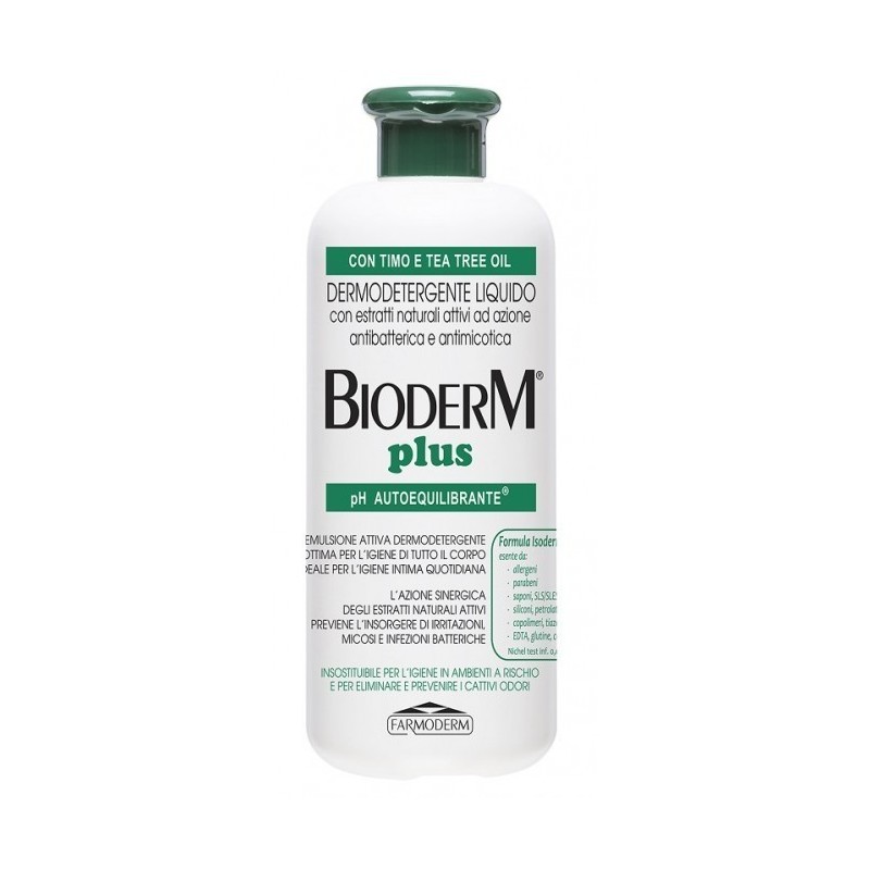 Farmoderm Bioderm Plus Antibatterico detergente naturale per igiene quotidiana 500ml Farmoderm Bioderm Plus Antibatterico detergente naturale per igiene quotidiana 500ml