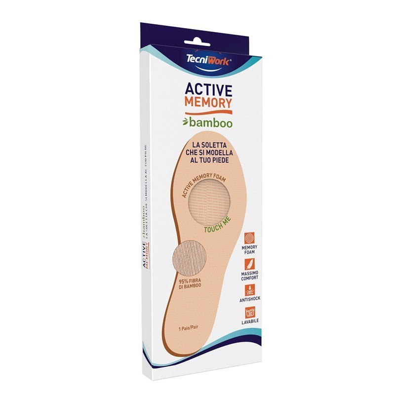 Tecniwork Active Memory Soletta Bamboo 38 per Comfort e Freschezza Piedi Taglia 38 Tecniwork Active Memory Soletta Bamboo 38 per Comfort e Freschezza Piedi Taglia 38