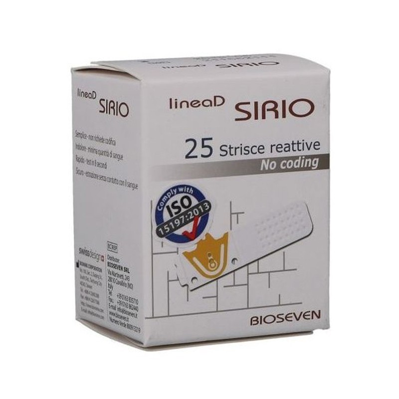 Bioseven Strisce Misurazione Glicemia Linea D Sirio per Controllo Glicemico 25 Strisce Bioseven Strisce Misurazione Glicemia Linea D Sirio per Controllo Glicemico 25 Strisce