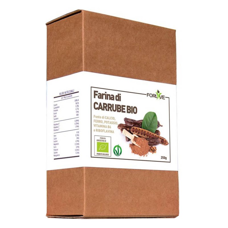 Forlive Farina di Carrube Bio alternativa al cacao ricca di fibre 250 g Forlive Farina di Carrube Bio alternativa al cacao ricca di fibre 250 g
