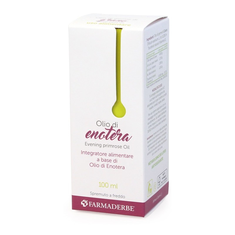 Farmaderbe Olio di Enotera per Articolazioni, Pelle e Benessere Femminile 100ml Farmaderbe Olio di Enotera per Articolazioni, Pelle e Benessere Femminile 100ml
