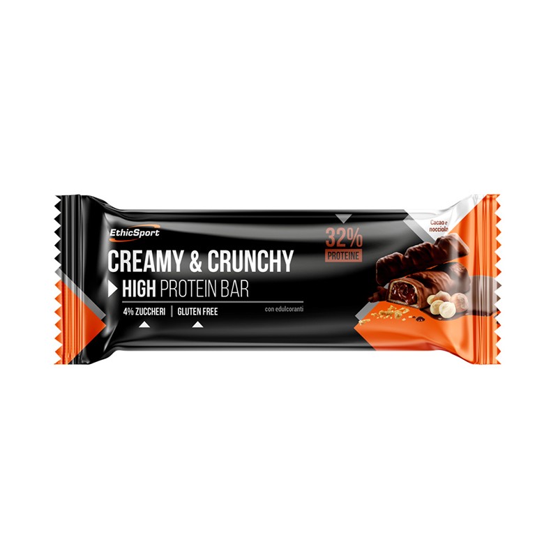 Ethicsport Creamy&crunchy Barretta Proteica Cacao/nocciola per Snack Proteico e Recupero Muscolare 30 g Ethicsport Creamy&crunchy Barretta Proteica Cacao/nocciola per Snack Proteico e Recupero Muscolare 30 g