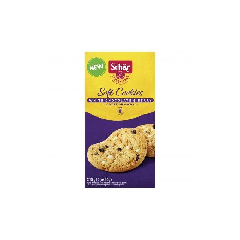 Schar Soft Cookie White Chocolate biscotti senza glutine con cioccolato bianco 210g
