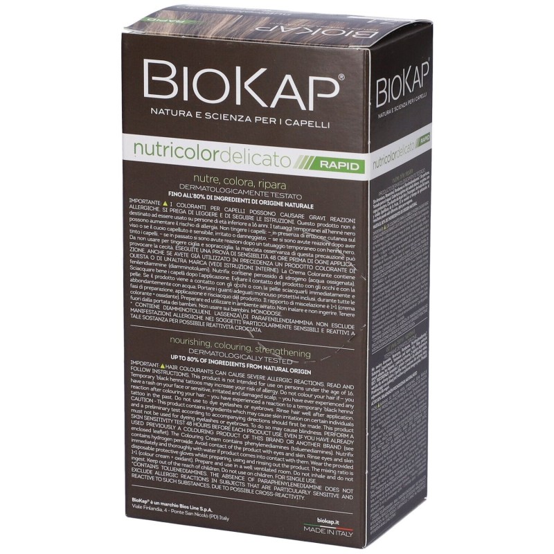 Biokap Nutricolor Delicato Rapid 7.1 Biondo Svedese per Copertura Capelli Bianchi 135 ml Biokap Nutricolor Delicato Rapid 7.1 Biondo Svedese per Copertura Capelli Bianchi 135 ml