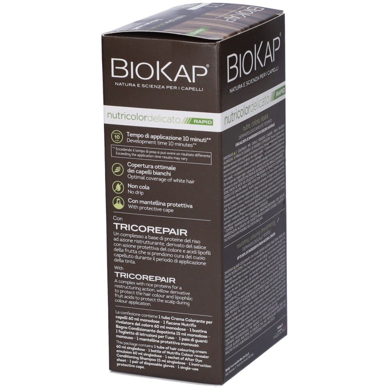 Biokap Nutricolor Delicato Rapid 7.1 Biondo Svedese per Copertura Capelli Bianchi 135 ml Biokap Nutricolor Delicato Rapid 7.1 Biondo Svedese per Copertura Capelli Bianchi 135 ml