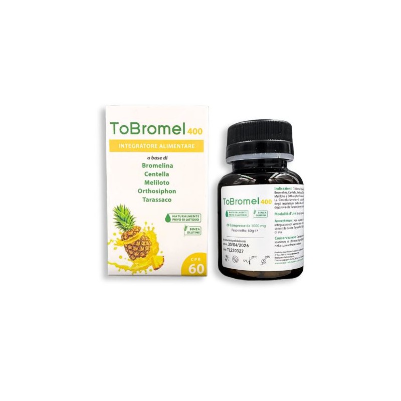 Tocas Tobromel 400 integratore antinfiammatorio e drenante 60 compresse Tocas Tobromel 400 integratore antinfiammatorio e drenante 60 compresse