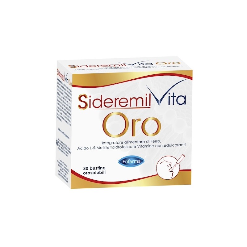 Enfarma Sideremil Vita Oro integratore di ferro ad alta biodisponibilità 30 bustine orosolubili