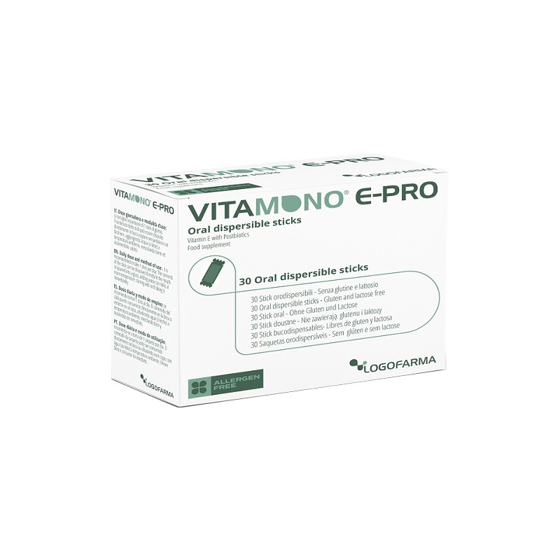 Logofarma Vitamono E-pro Integratore Antiossidante e Benessere Intestinale 30 Stick Orodipersibili